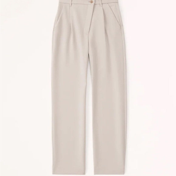 A&F Tailored Relaxed Straight Pants - Picture 4 of 6